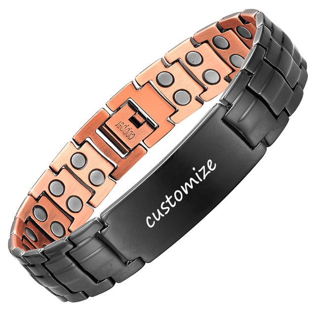 Customized black copper magnetic bracelet