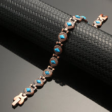 Load image into Gallery viewer, Blue Diamond Copper Magnetic Bracelet
