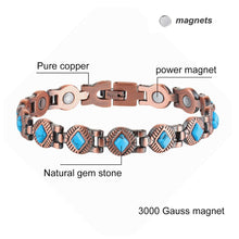 Load image into Gallery viewer, Blue Diamond Copper Magnetic Bracelet | CopperTownUSA
