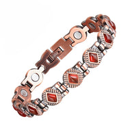 Vinci Natural Red Gem Pure Copper Magnetic Bracelet