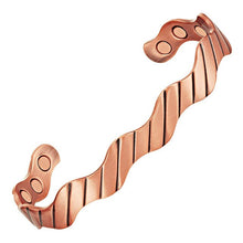 Load image into Gallery viewer, Wavy Shapes Pure Copper Magnetic Bangle
