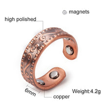 Load image into Gallery viewer, Vinci Vintage Magnetic Pure Copper Ring specs
