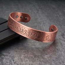 Load image into Gallery viewer, Vinci Flower Powered Magnetic Pure Copper Bracelet with a nice background
