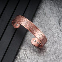Load image into Gallery viewer, top of Vinci Flower Powered Magnetic Pure Copper Bracelet
