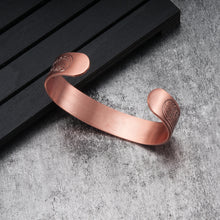 Load image into Gallery viewer, underneath Vinci Flower Powered Magnetic Pure Copper Bracelet
