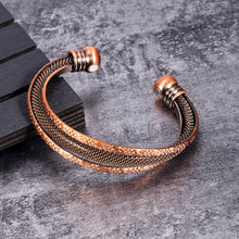 Load image into Gallery viewer, Vinci 3 Twisted Copper Bangle from coppertownusa
