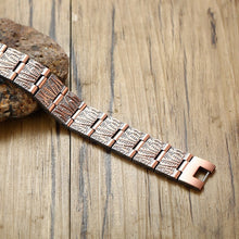 Load image into Gallery viewer, unclasped close up of Vinci Incarnate Double Strength Copper Bracelet
