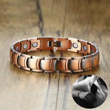 Load image into Gallery viewer, Vinci Gent Copper Magnetic Bracelet with man wearing copper bracelet for demonstration
