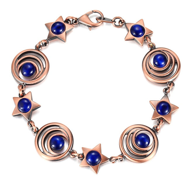 Blue Space Bound Opal Copper Magnetic Bracelet