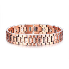 Load image into Gallery viewer, Vinci Scales Magnetic Copper Bracelet white background

