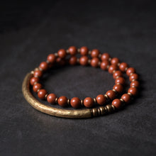 Load image into Gallery viewer, Multi Layer Red  Stone Handcrafted Copper Red Stone Bracelet
