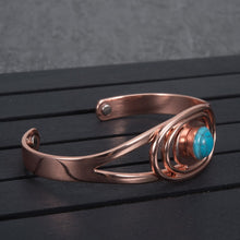 Load image into Gallery viewer, Opposite view of Blue stone bangle
