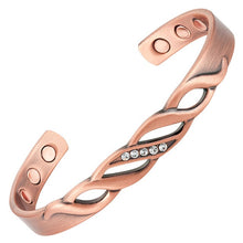 Load image into Gallery viewer, Vinci Crystals Pure Copper Magnetic Bangle
